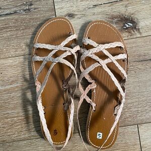 Huaraches braided Leather Straps Blush pink 7.5